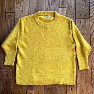 Zara Women’s Yellow Oversized Boucle Sweater Size M